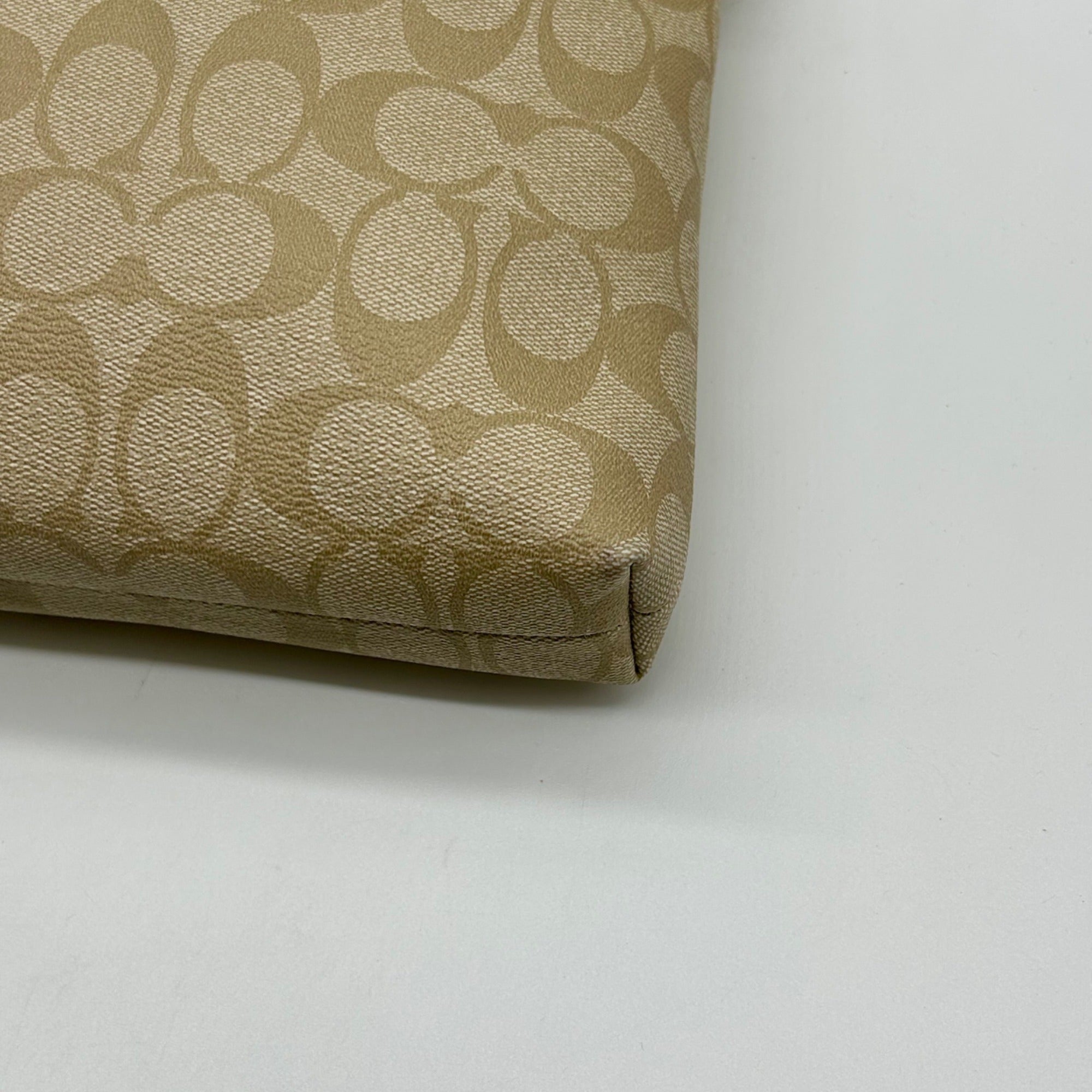 Coach Khaki And White Signature Coated Canvas Crossbody Bag-F58297