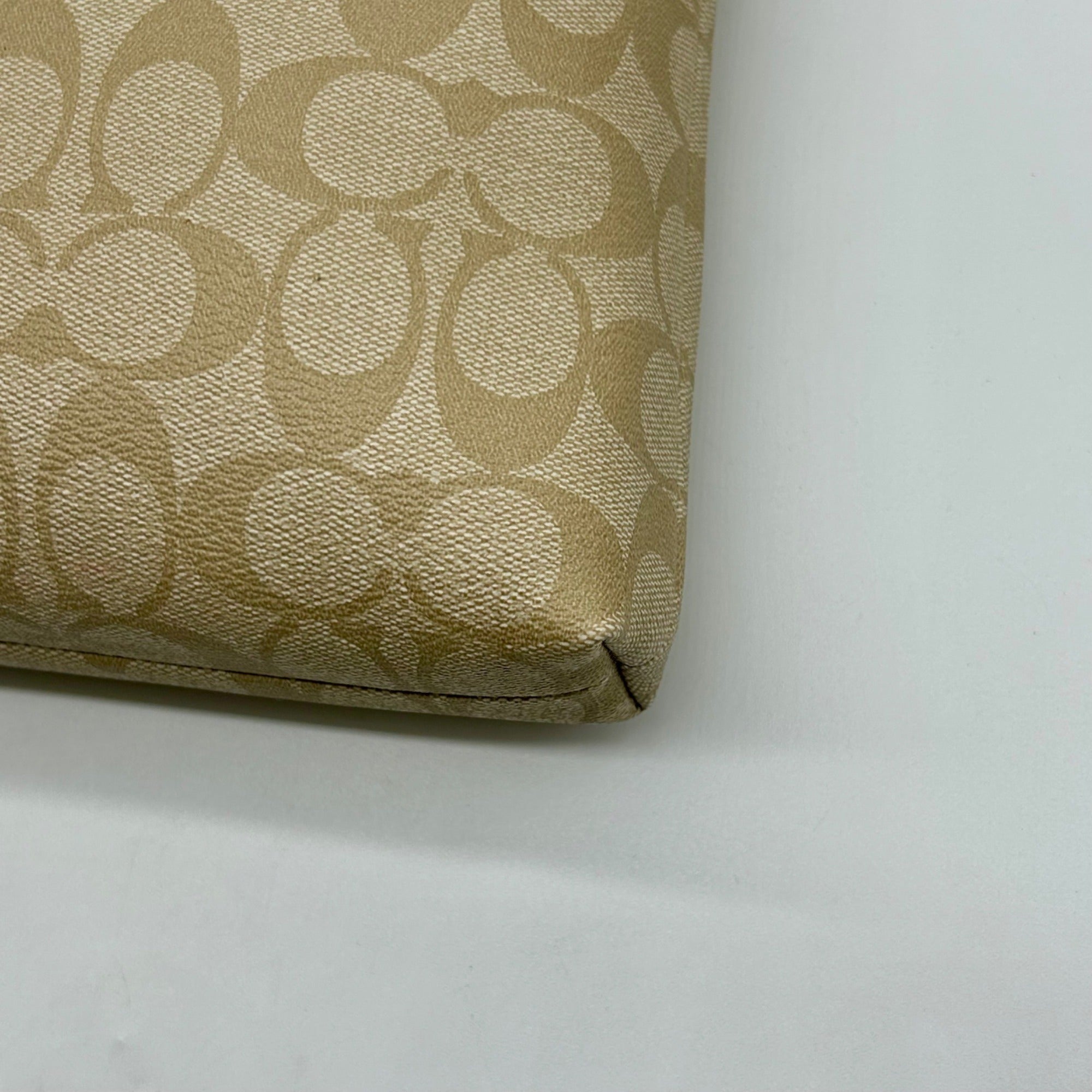 Coach Khaki And White Signature Coated Canvas Crossbody Bag-F58297