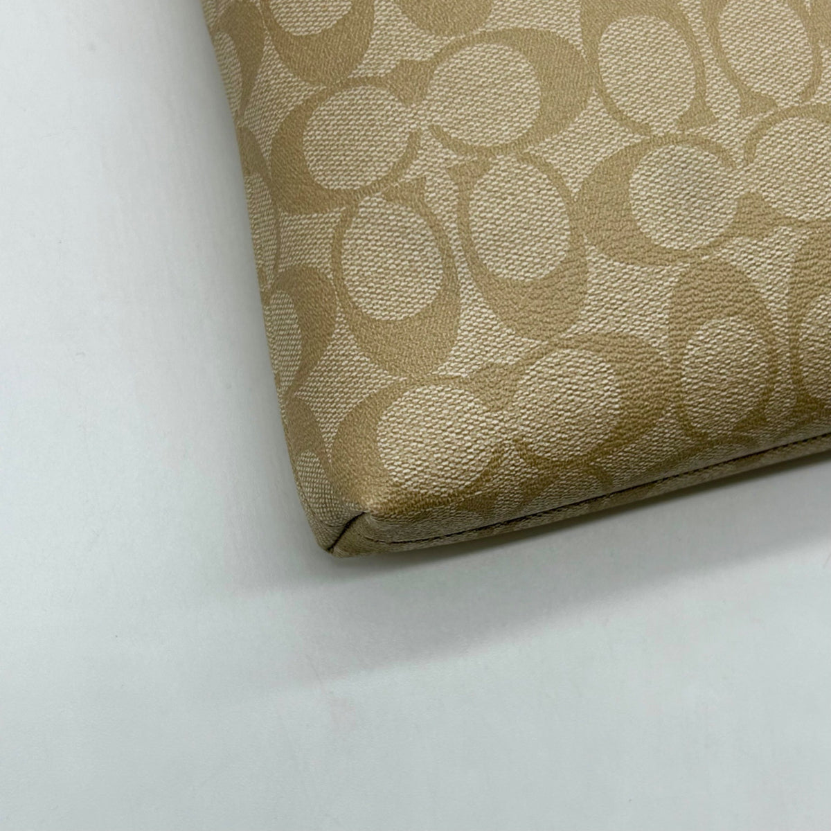 Coach Khaki And White Signature Coated Canvas Crossbody Bag-F58297