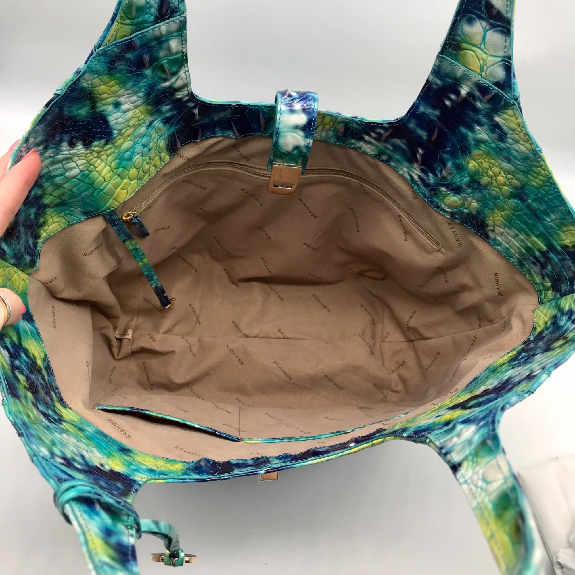 Brahmin Hydro Melbourne Croc Embossed Leather Carla Tote Bag