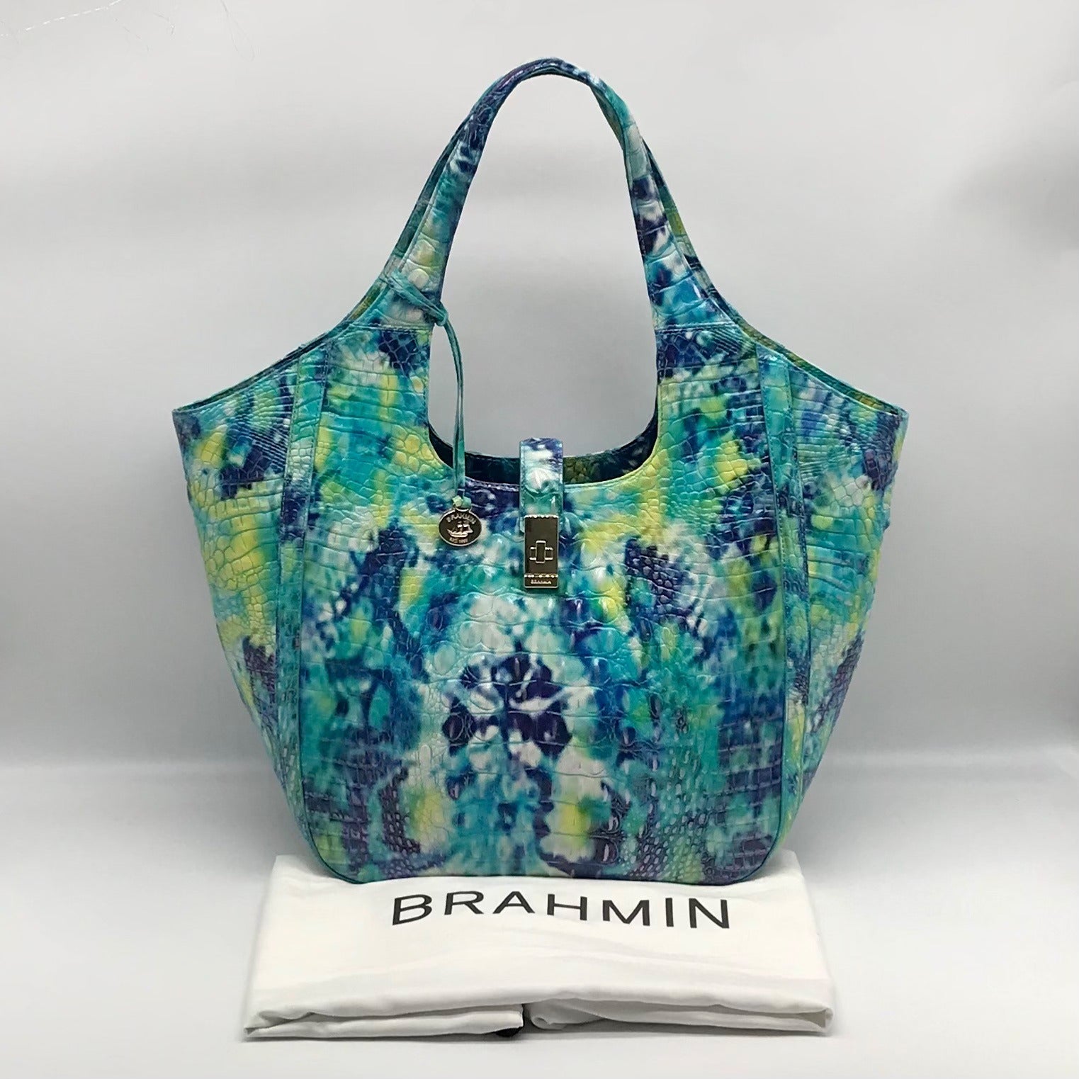 Brahmin Hydro Melbourne Croc Embossed Leather Carla Tote Bag