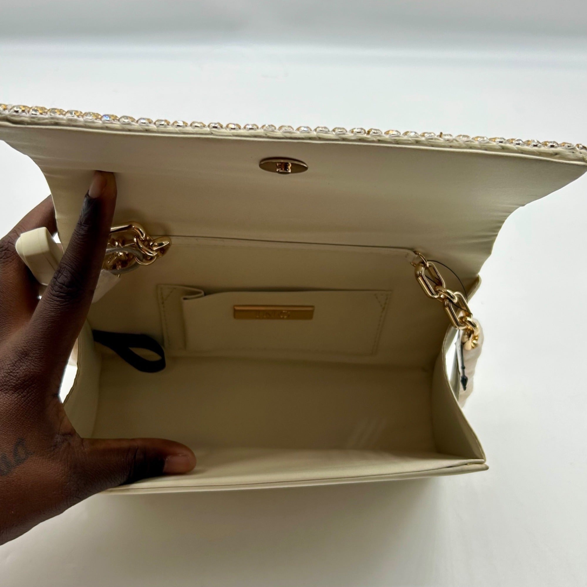 I.N.C Beige Mesh Clutch Bag