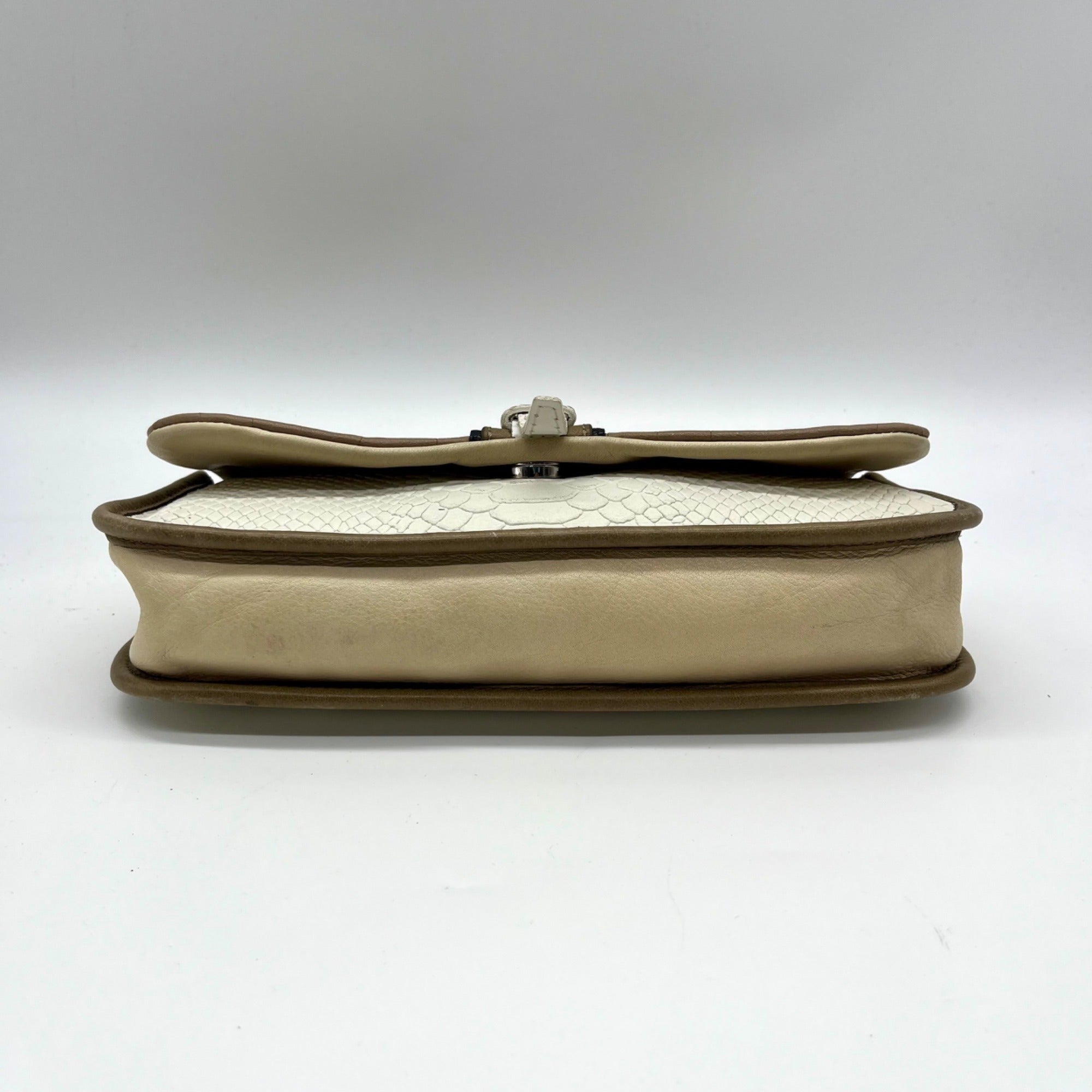 LongChamp Beige Leather Shoulder Bag