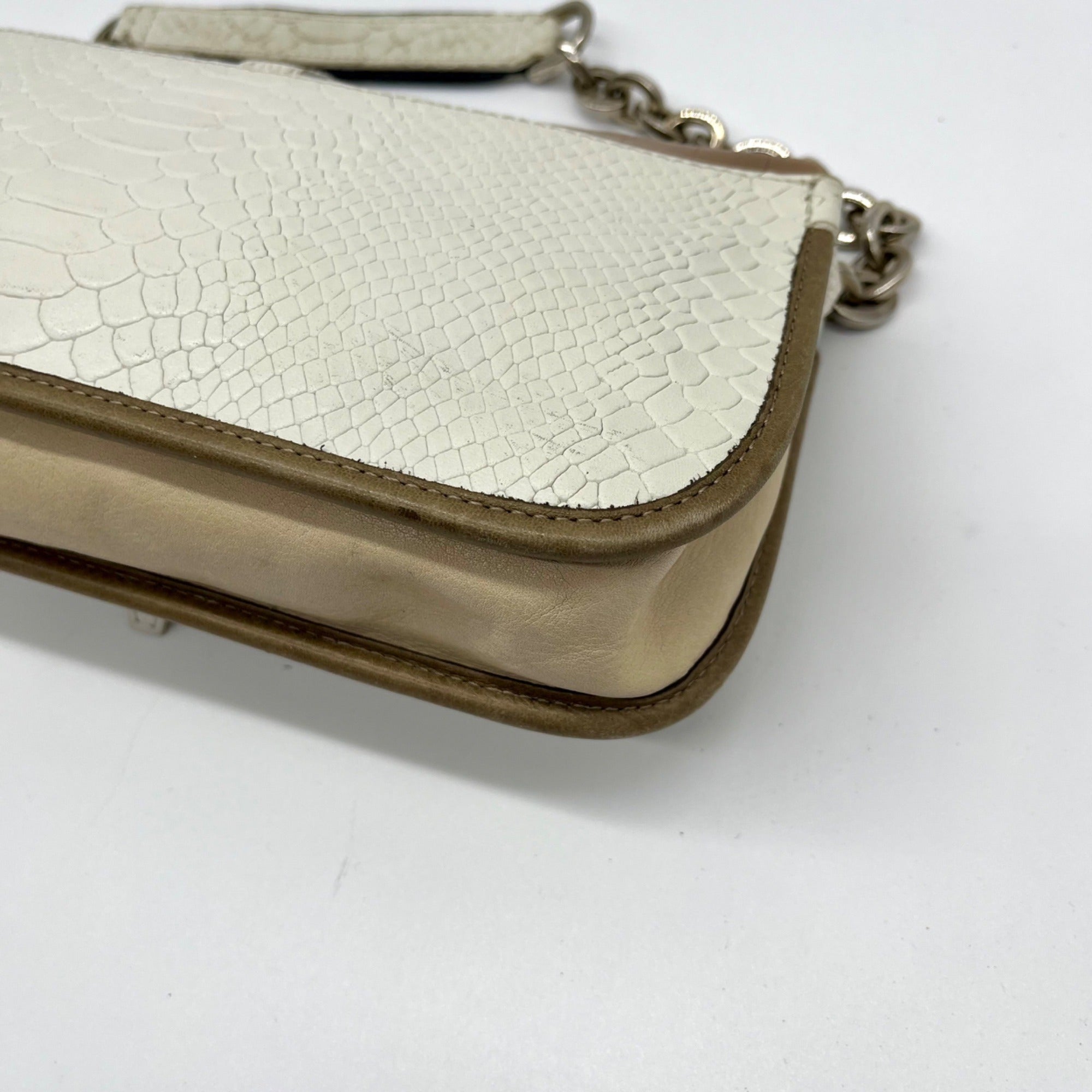 LongChamp Beige Leather Shoulder Bag