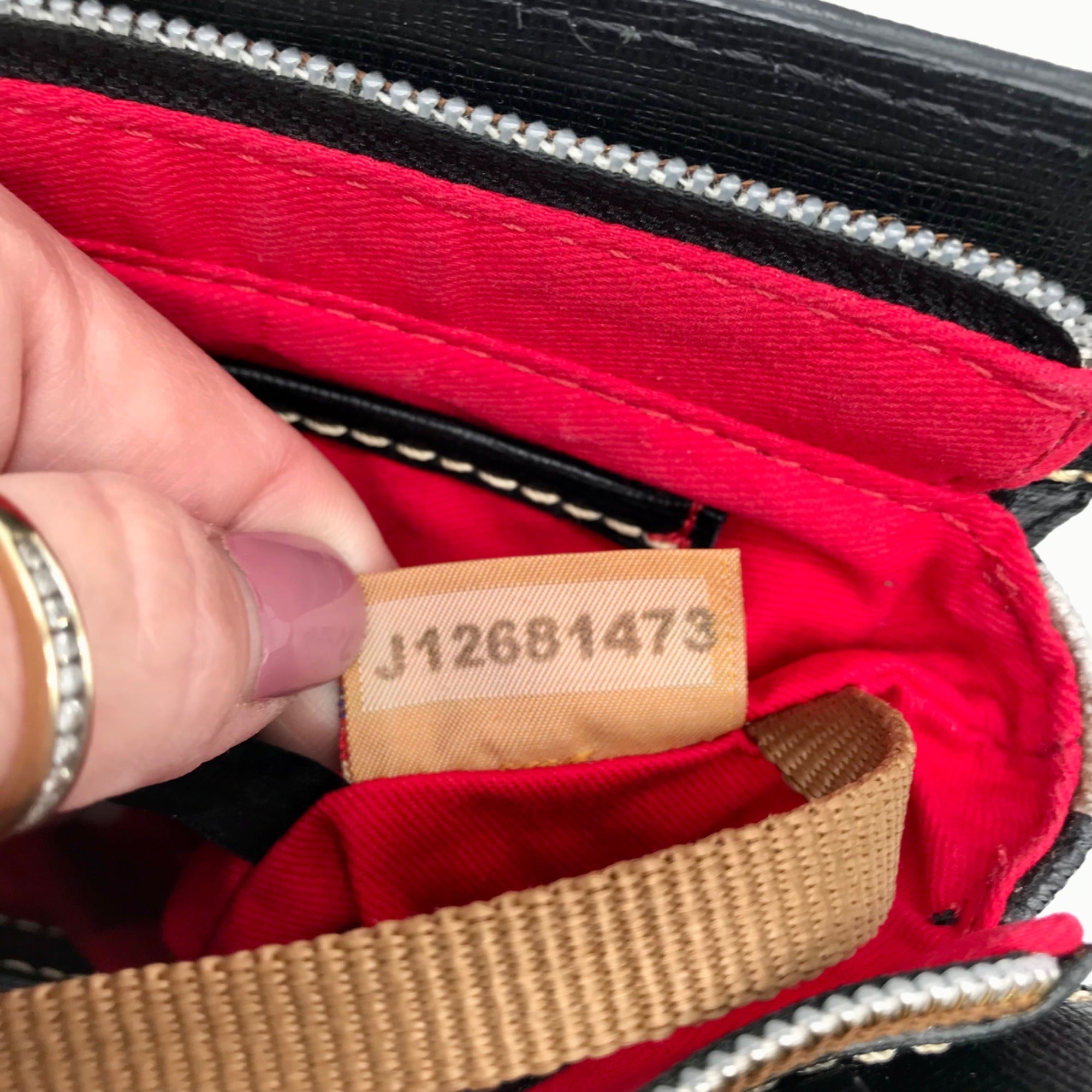 Dooney &amp; Bourke Black &amp; White Pebble Grain Kenzie Plaid Crossbody Bag