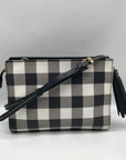 Dooney & Bourke Black & White Pebble Grain Kenzie Plaid Crossbody Bag