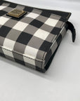 Dooney & Bourke Black & White Pebble Grain Kenzie Plaid Crossbody Bag