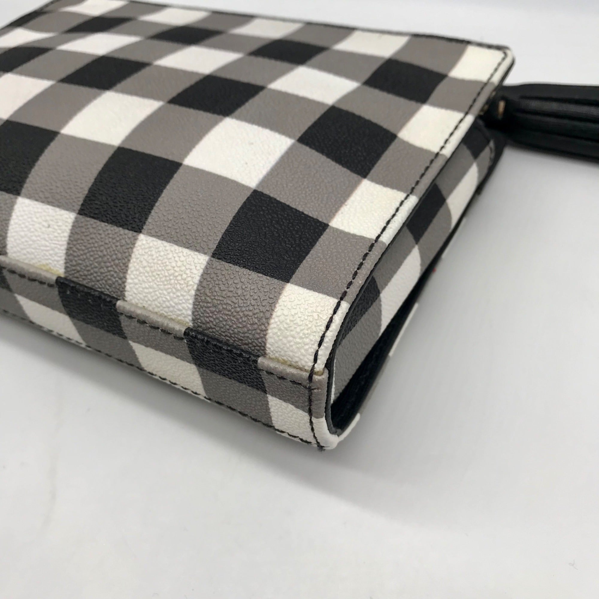 Dooney &amp; Bourke Black &amp; White Pebble Grain Kenzie Plaid Crossbody Bag
