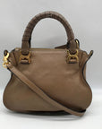 Chloe Brown Leather Marcie Double Carry Crossbody Bag