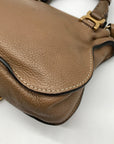 Chloe Brown Leather Marcie Double Carry Crossbody Bag