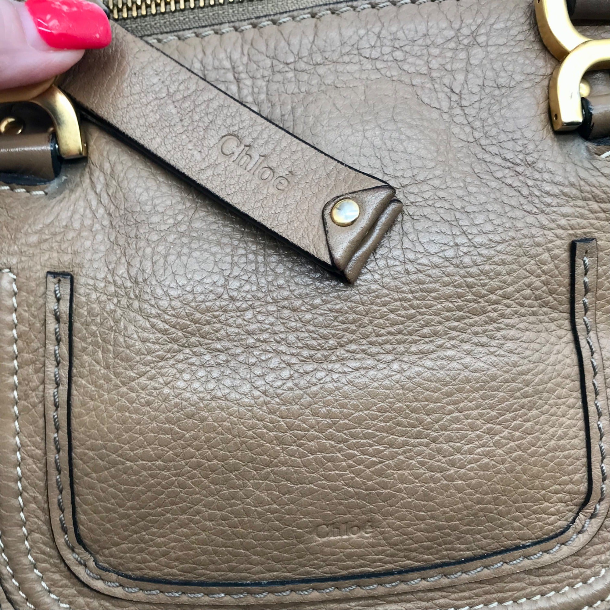 Chloe Brown Leather Marcie Double Carry Crossbody Bag