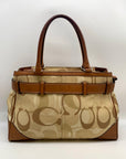 Coach Hampton Optic Signature Stripe Carry All Satchel F13338