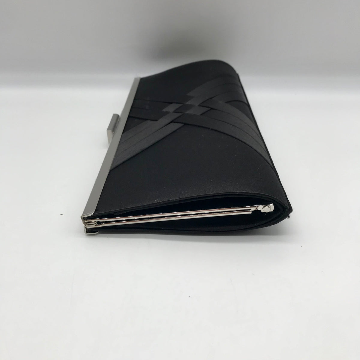 I.N.C. International Concepts Black Satin Kelsie Clutch Crossbody Bag