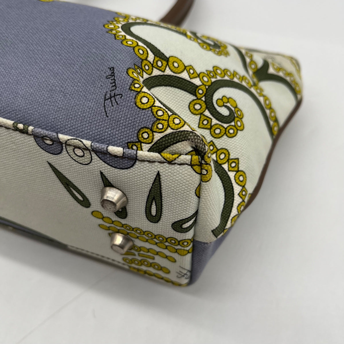 Emilio Pucci Vintage Signature Canvas Mini Tote Bag