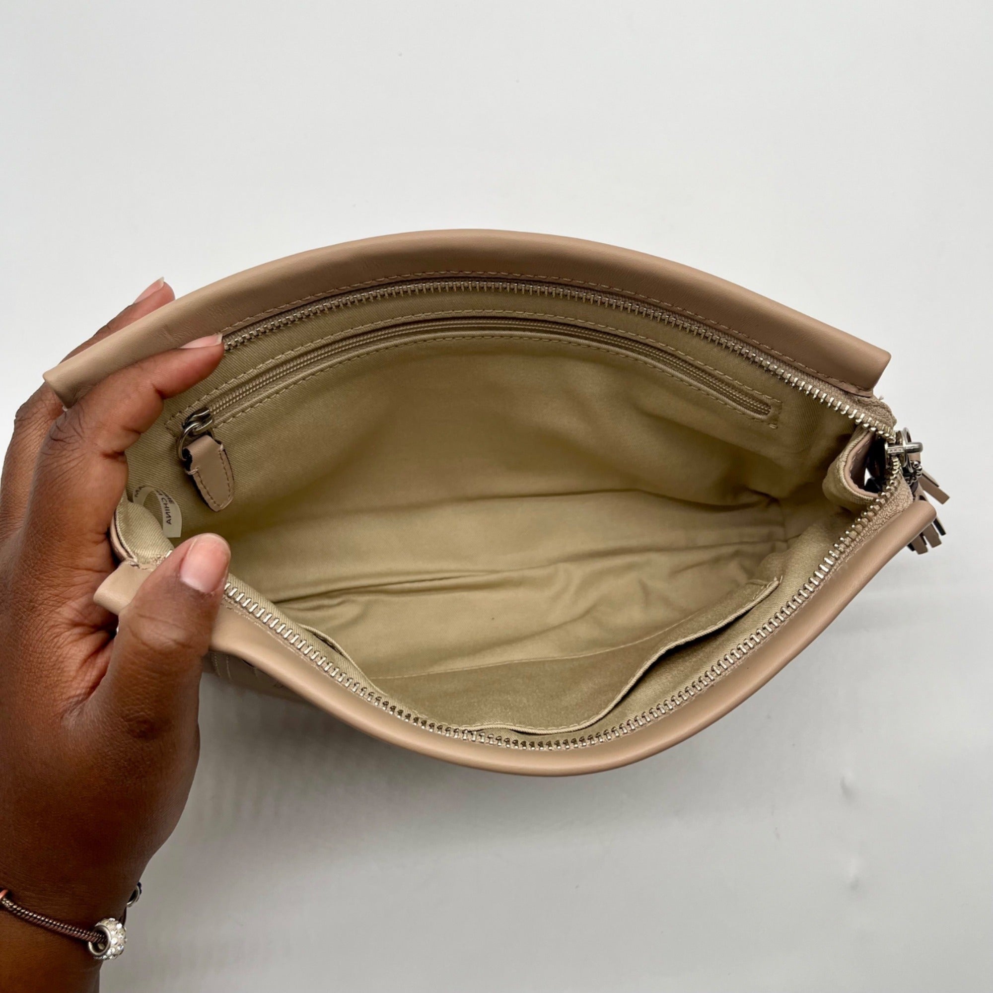 Coach Beige Leather Clutch Wristlet