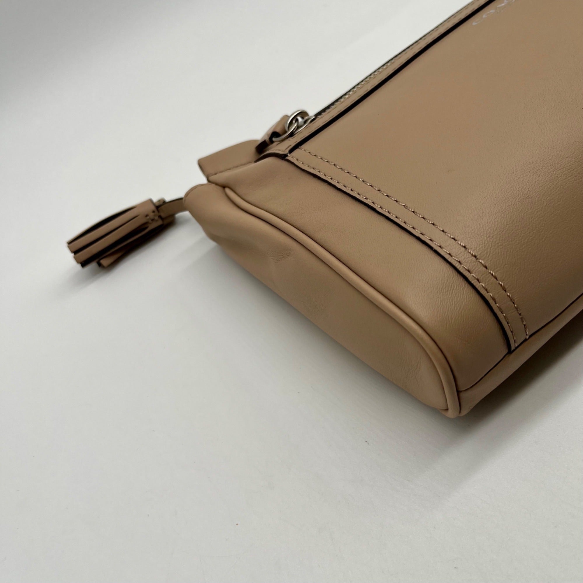 Coach Beige Leather Clutch Wristlet