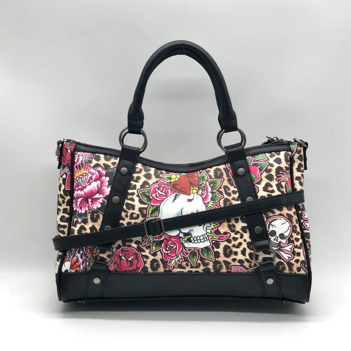 Ed Hardy Leopard Skull Tattoo Satchel Bag