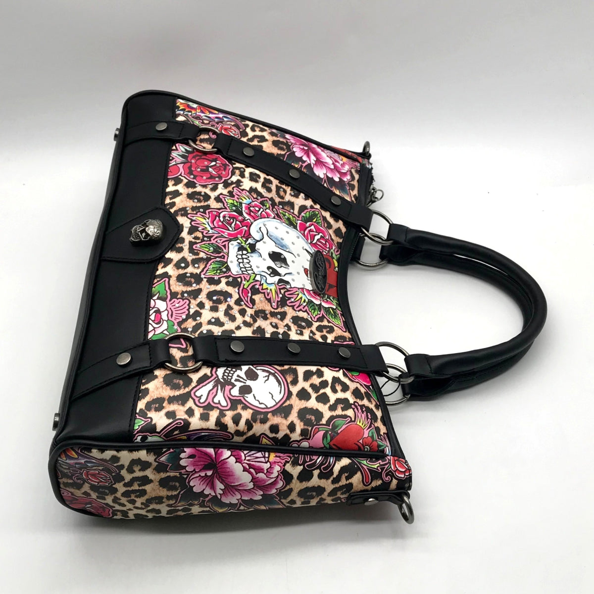 Ed Hardy Leopard Skull Tattoo Satchel Bag