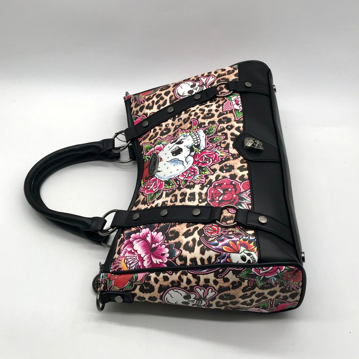 Ed Hardy Leopard Skull Tattoo Satchel Bag