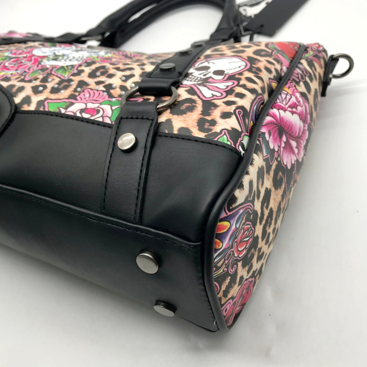 Ed Hardy Leopard Skull Tattoo Satchel Bag