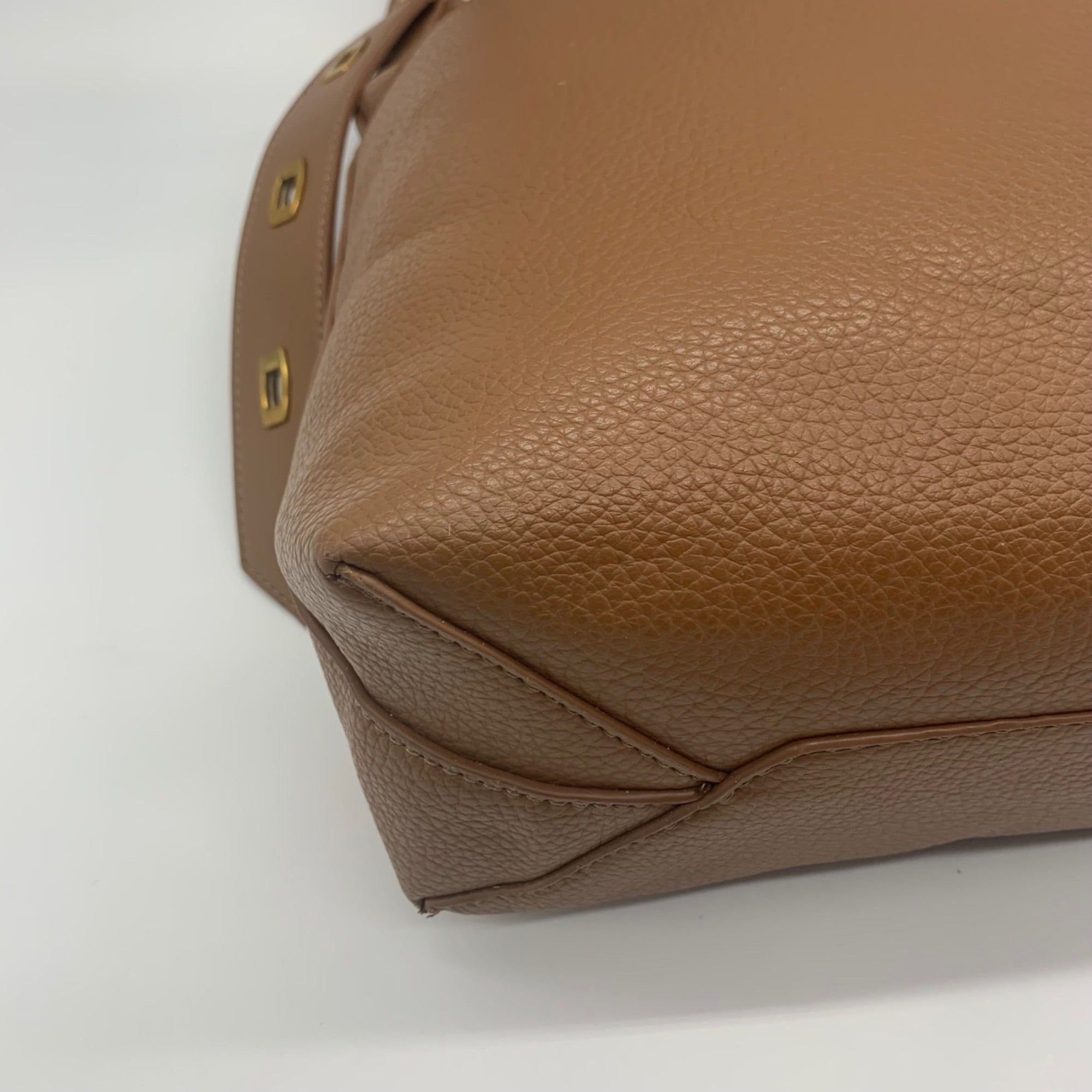 Steve Madden Brown Faux Leather Turn lock Shoulder Bag &amp; Wallet