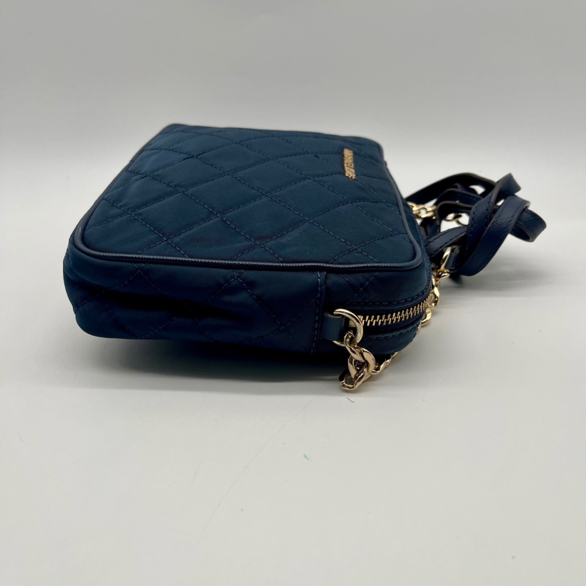 Michael Kors Blue Quilted Nylon Crossbody Bag