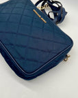 Michael Kors Blue Quilted Nylon Crossbody Bag