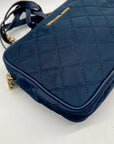 Michael Kors Blue Quilted Nylon Crossbody Bag
