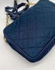 Michael Kors Blue Quilted Nylon Crossbody Bag
