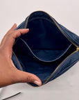 Michael Kors Blue Quilted Nylon Crossbody Bag
