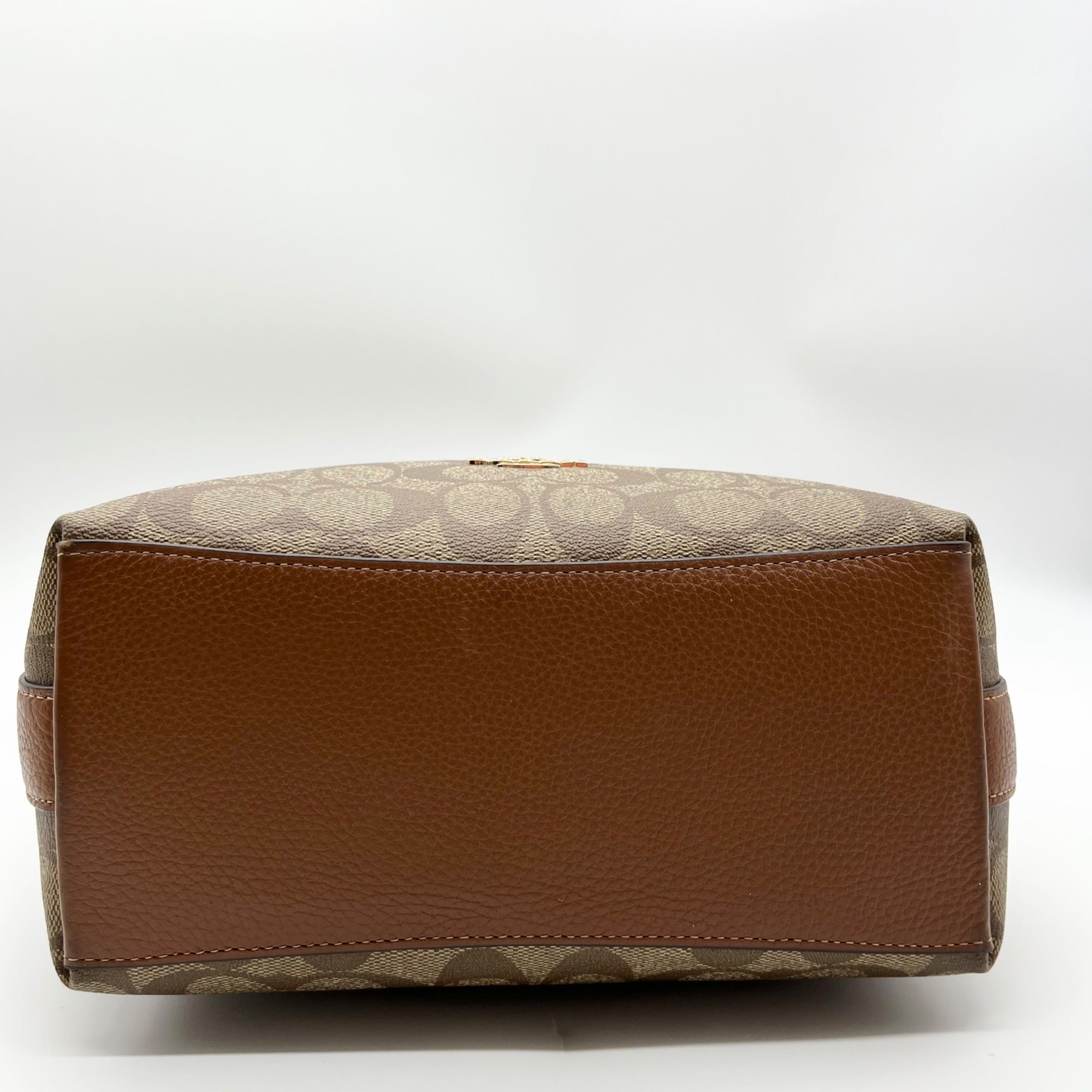 Coach Brown Signature Coated Canvas Val Duffle Bag C2819