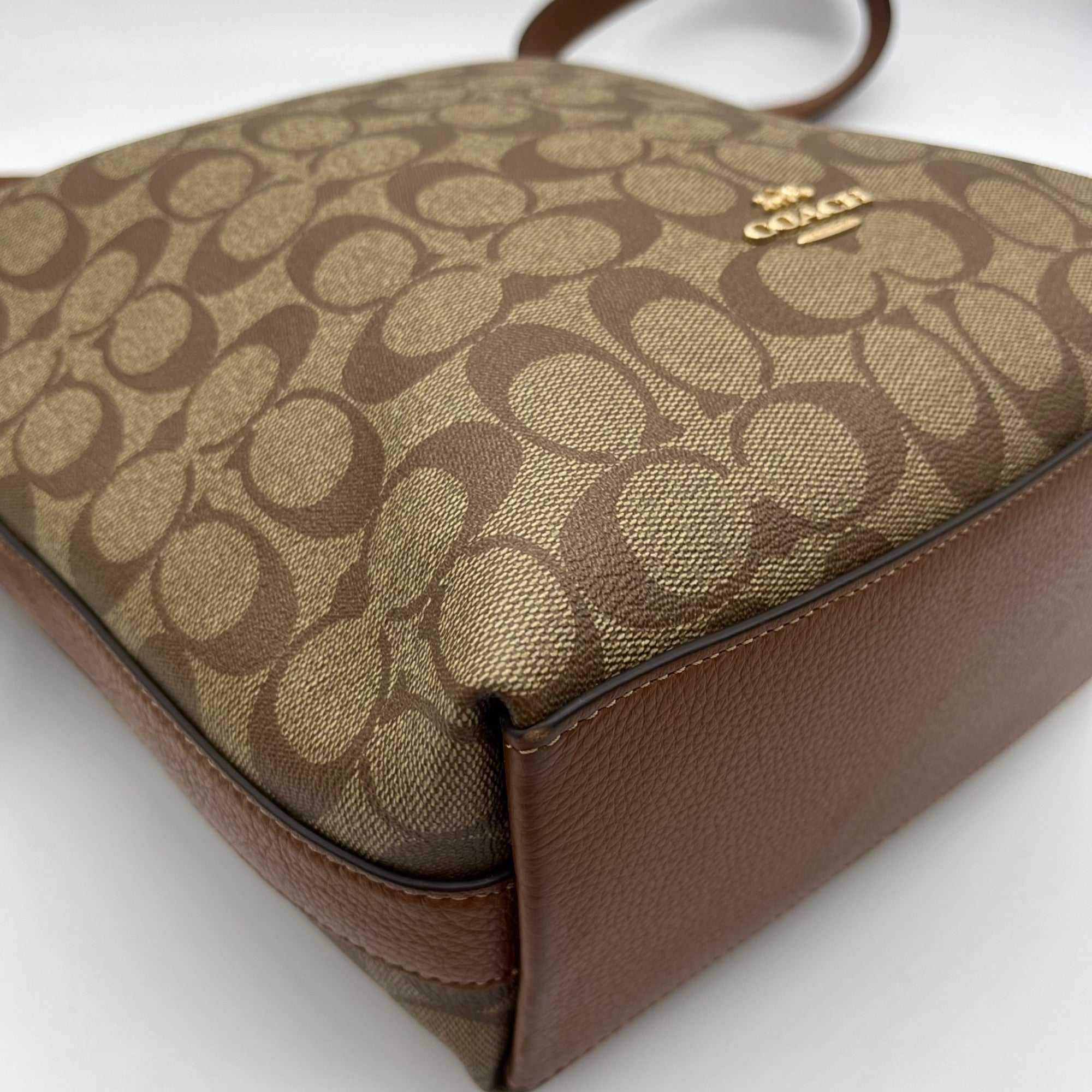 Coach Brown Signature Coated Canvas Val Duffle Bag C2819