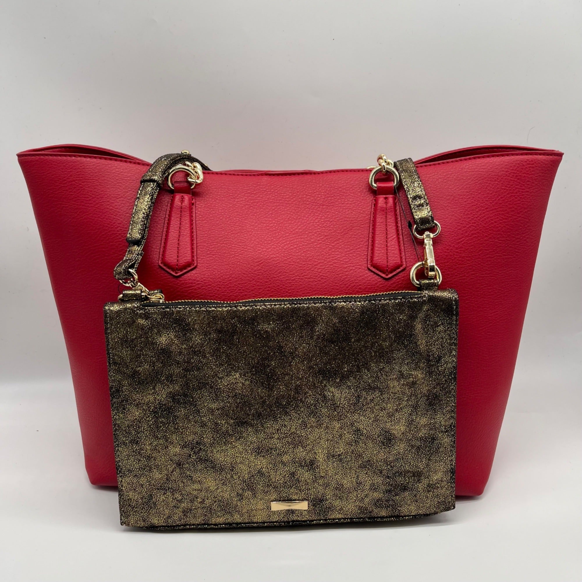 I.N.C. International Concepts Red Zoiey 2-in-1 Leather Shoulder Bag