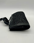 Judith Leiber Black Leather Clutch Shoulder Bag