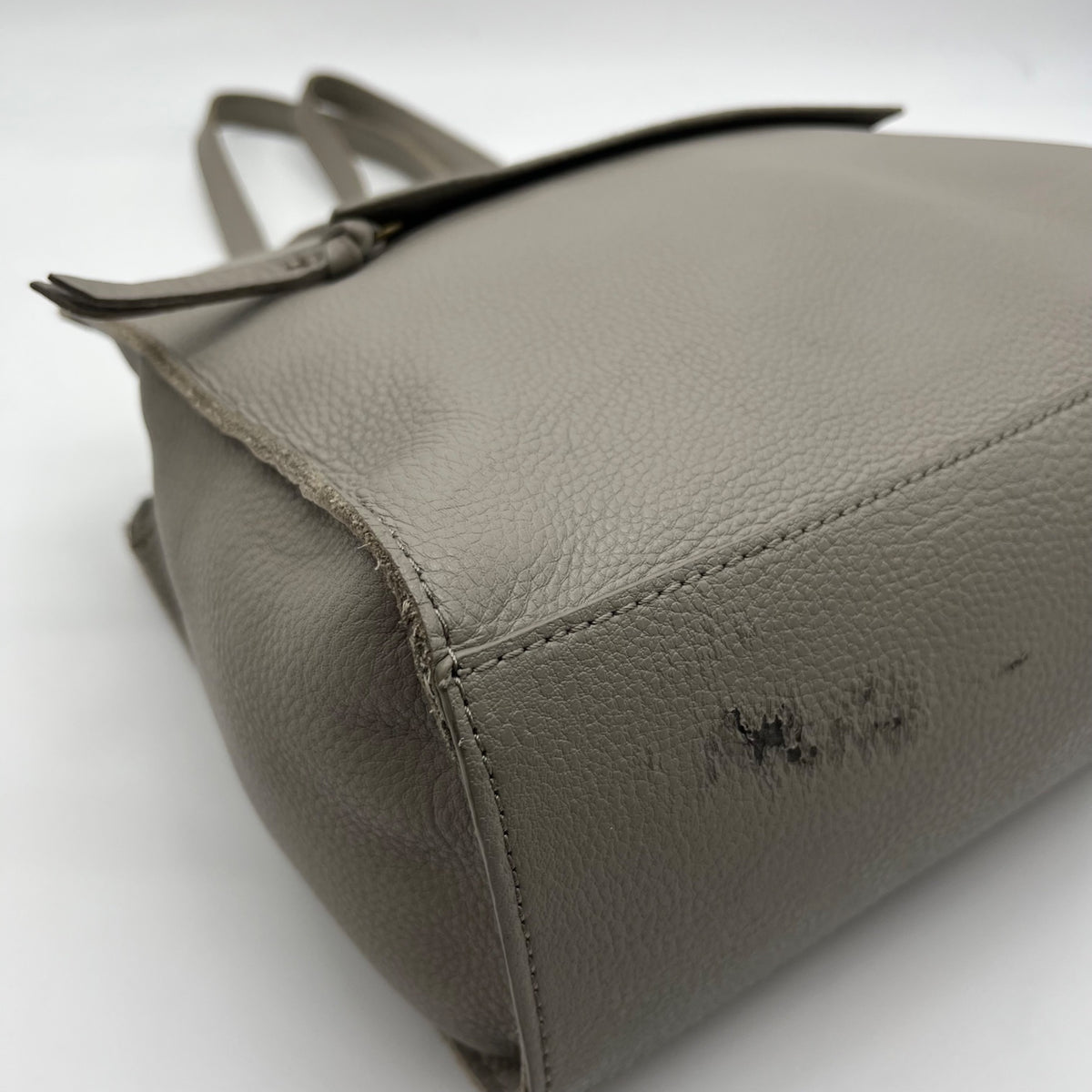 The Sak Gray Leather Tote Bag With Decorative Turquoise Stone Charm