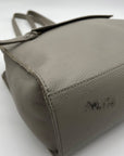 The Sak Gray Leather Tote Bag With Decorative Turquoise Stone Charm