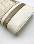 Brahmin White & Macaroon Lady Vineyard Croc-Embossed Leather Melbourne Wallet
