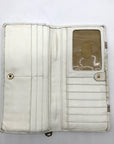 Brahmin White & Macaroon Lady Vineyard Croc-Embossed Leather Melbourne Wallet