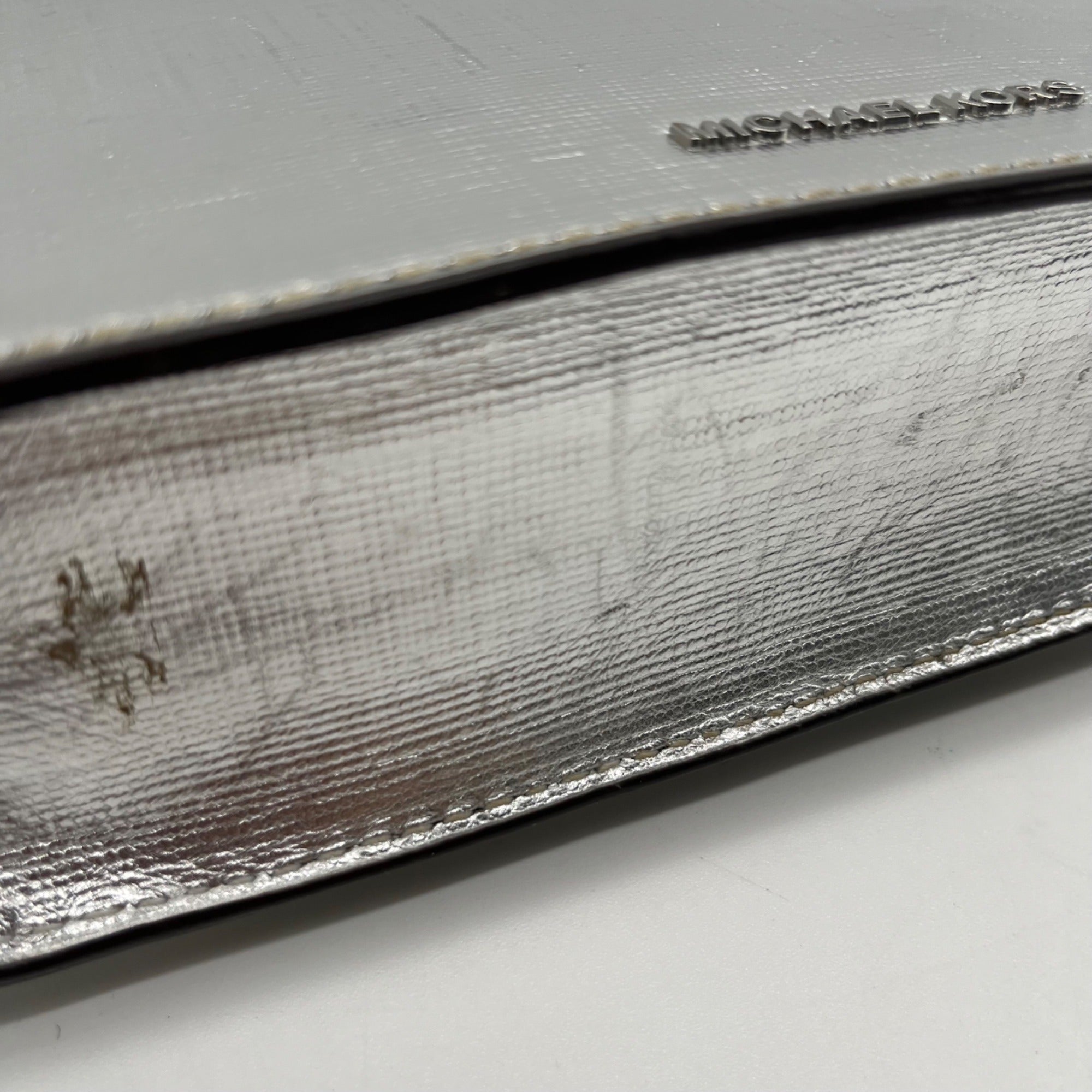 Silver Michael Kors Grace Envelope Clutch Bag