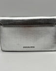 Silver Michael Kors Grace Envelope Clutch Bag
