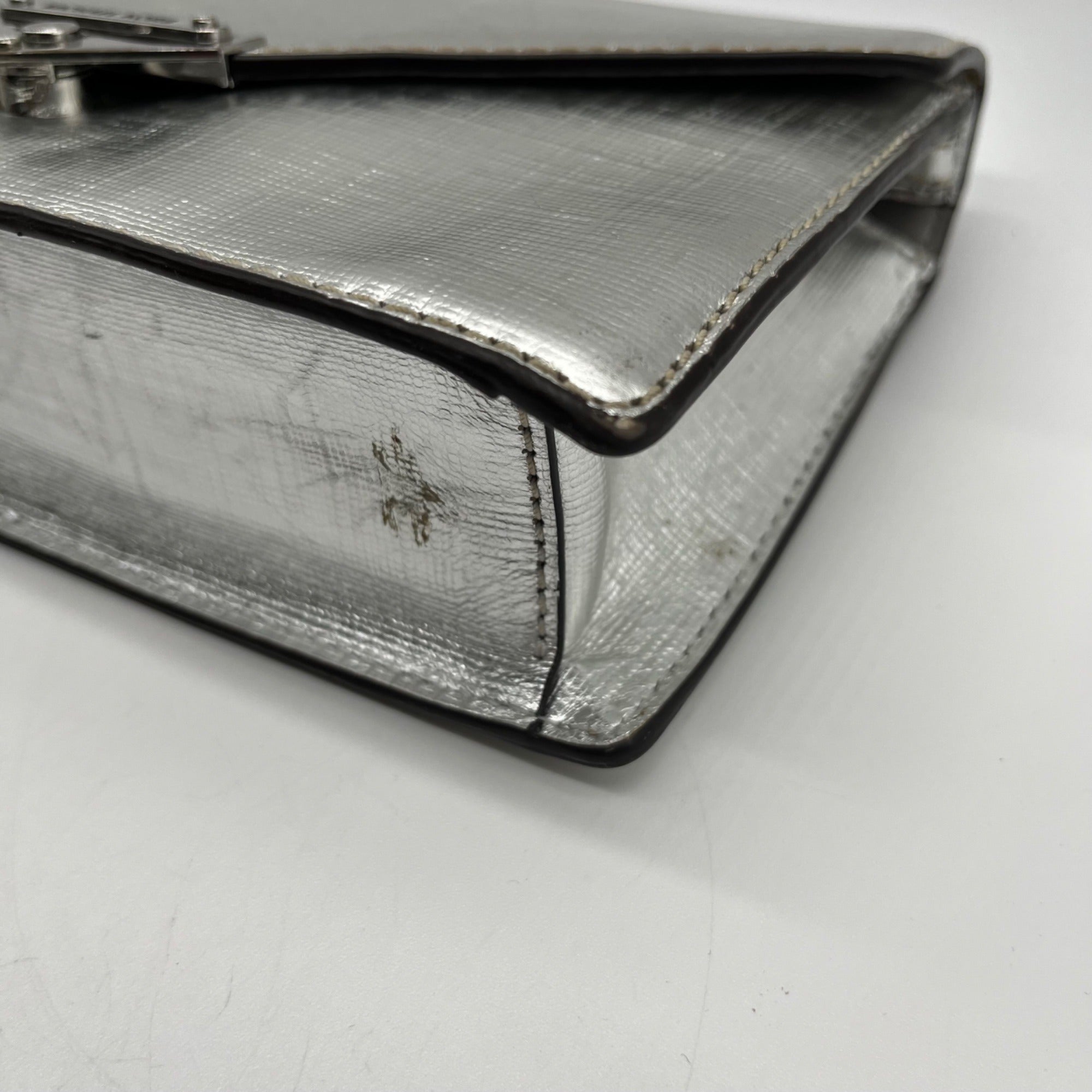 Silver Michael Kors Grace Envelope Clutch Bag