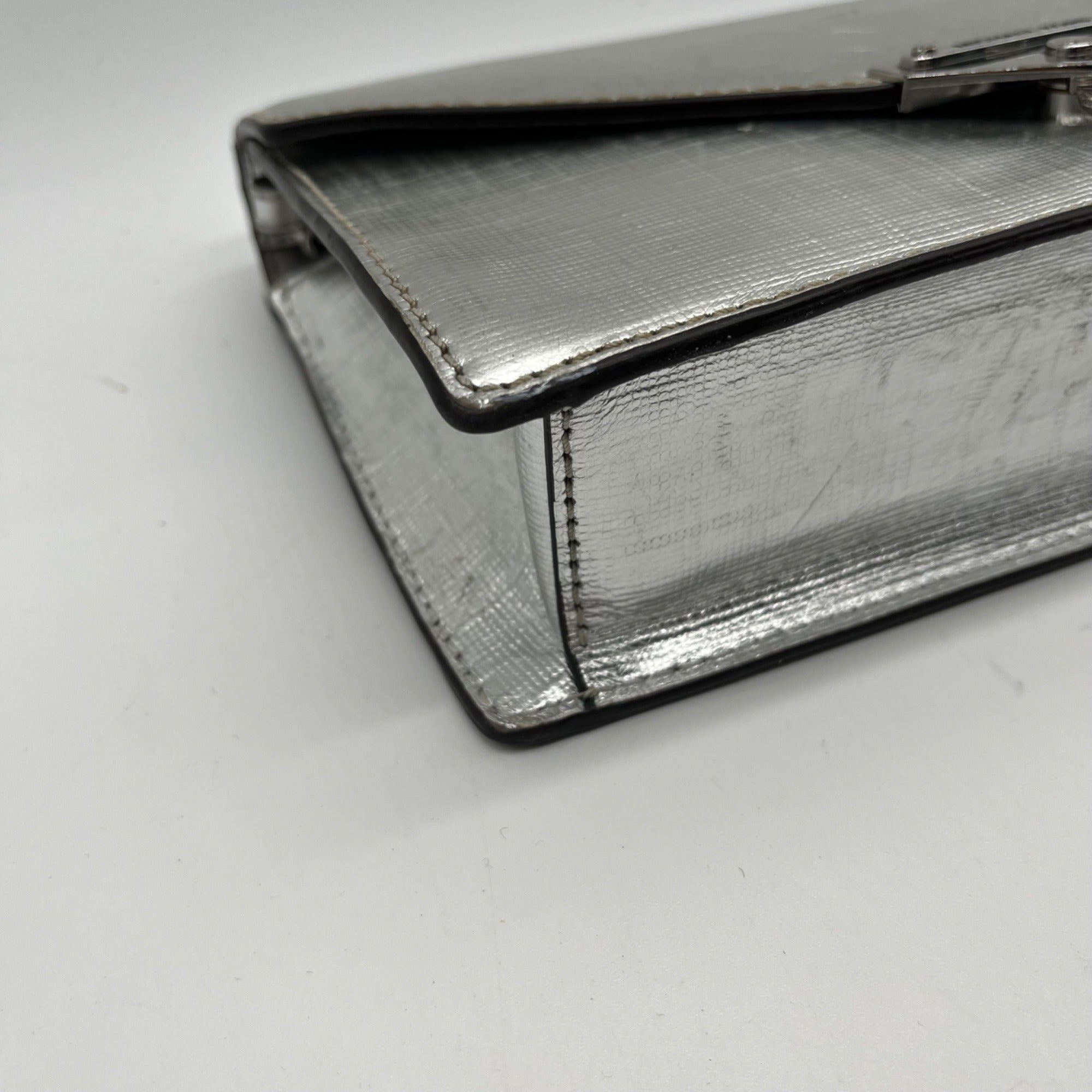 Silver Michael Kors Grace Envelope Clutch Bag