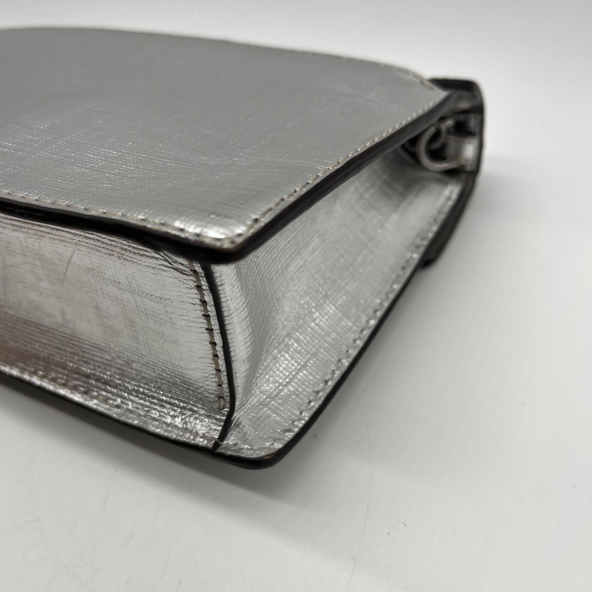 Silver Michael Kors Grace Envelope Clutch Bag