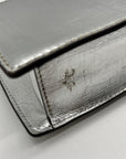 Silver Michael Kors Grace Envelope Clutch Bag