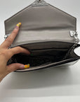 Silver Michael Kors Grace Envelope Clutch Bag