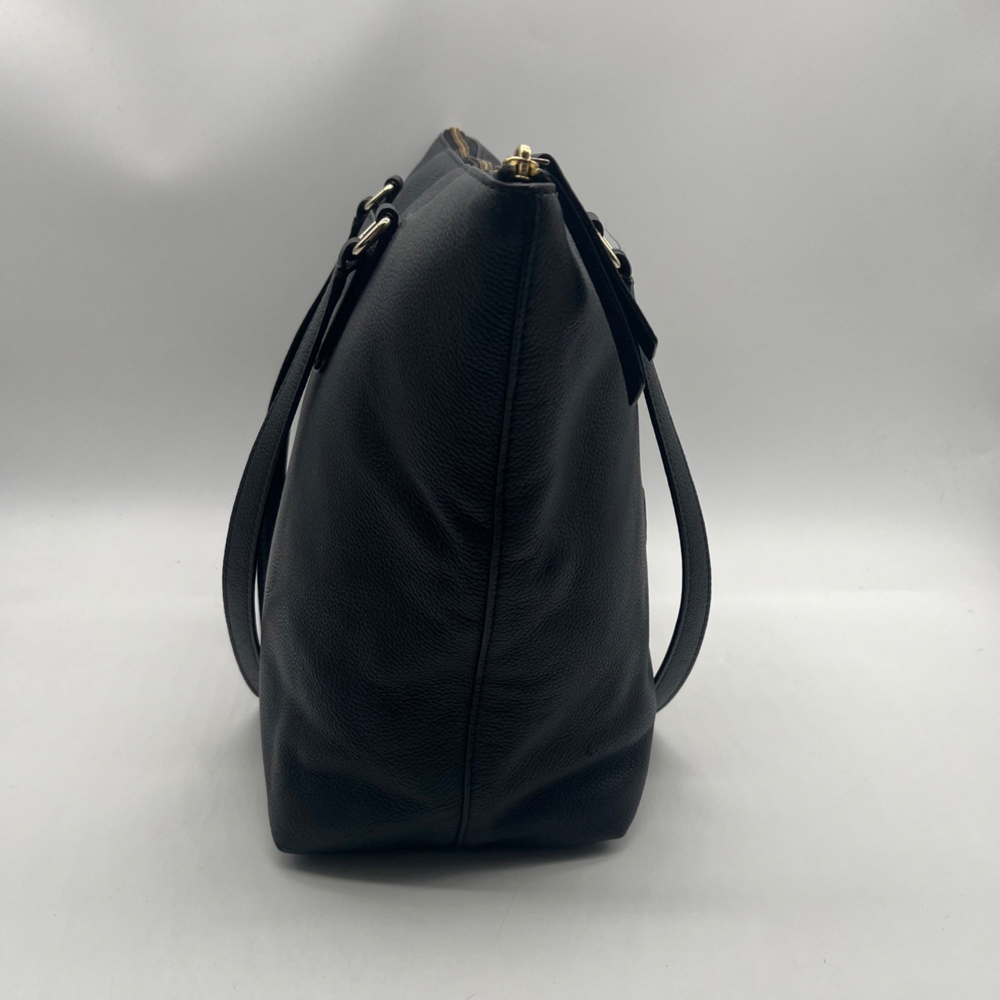 Kate Spade Large Larchmont Avenue  Black Pebbled Leather Tote Bag