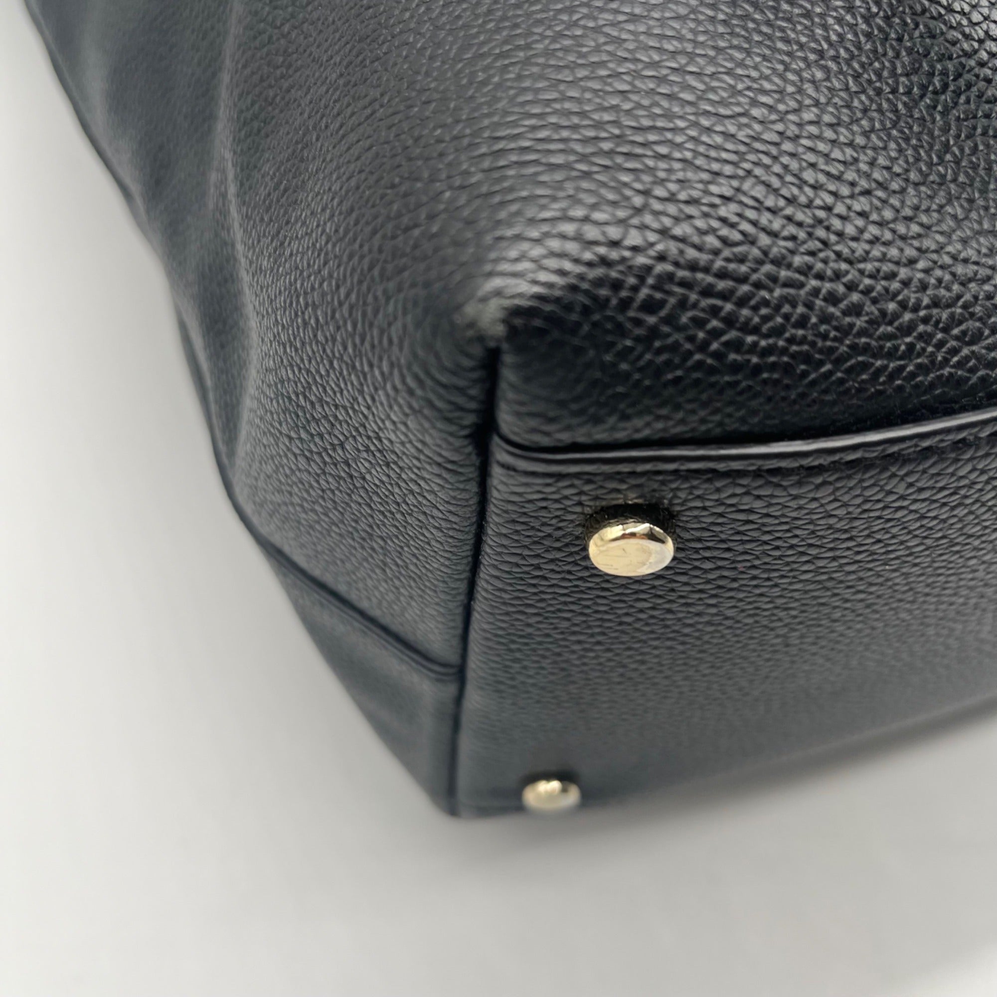 Kate Spade Large Larchmont Avenue  Black Pebbled Leather Tote Bag