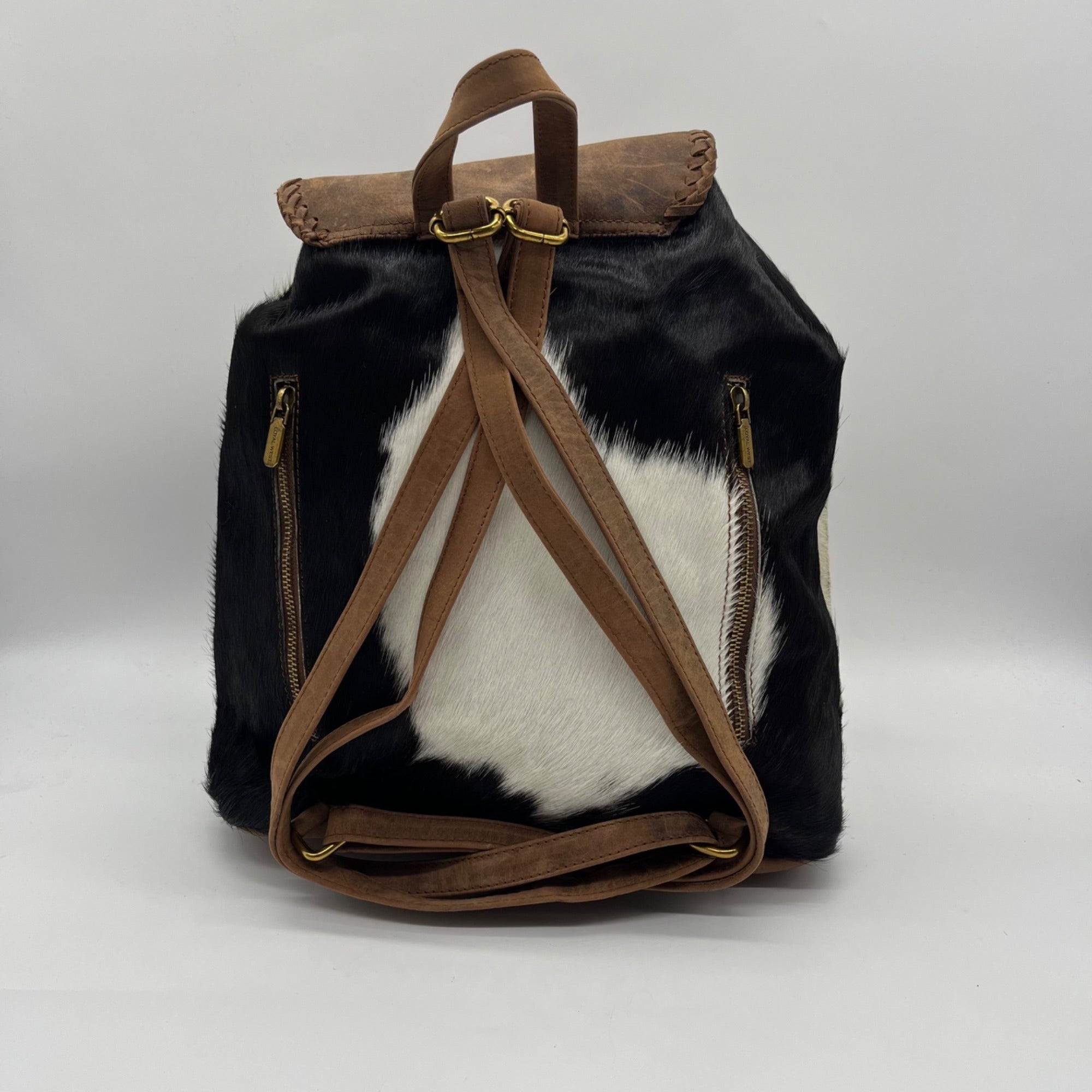 Loyal West Black &amp; White Cowhide Backpack