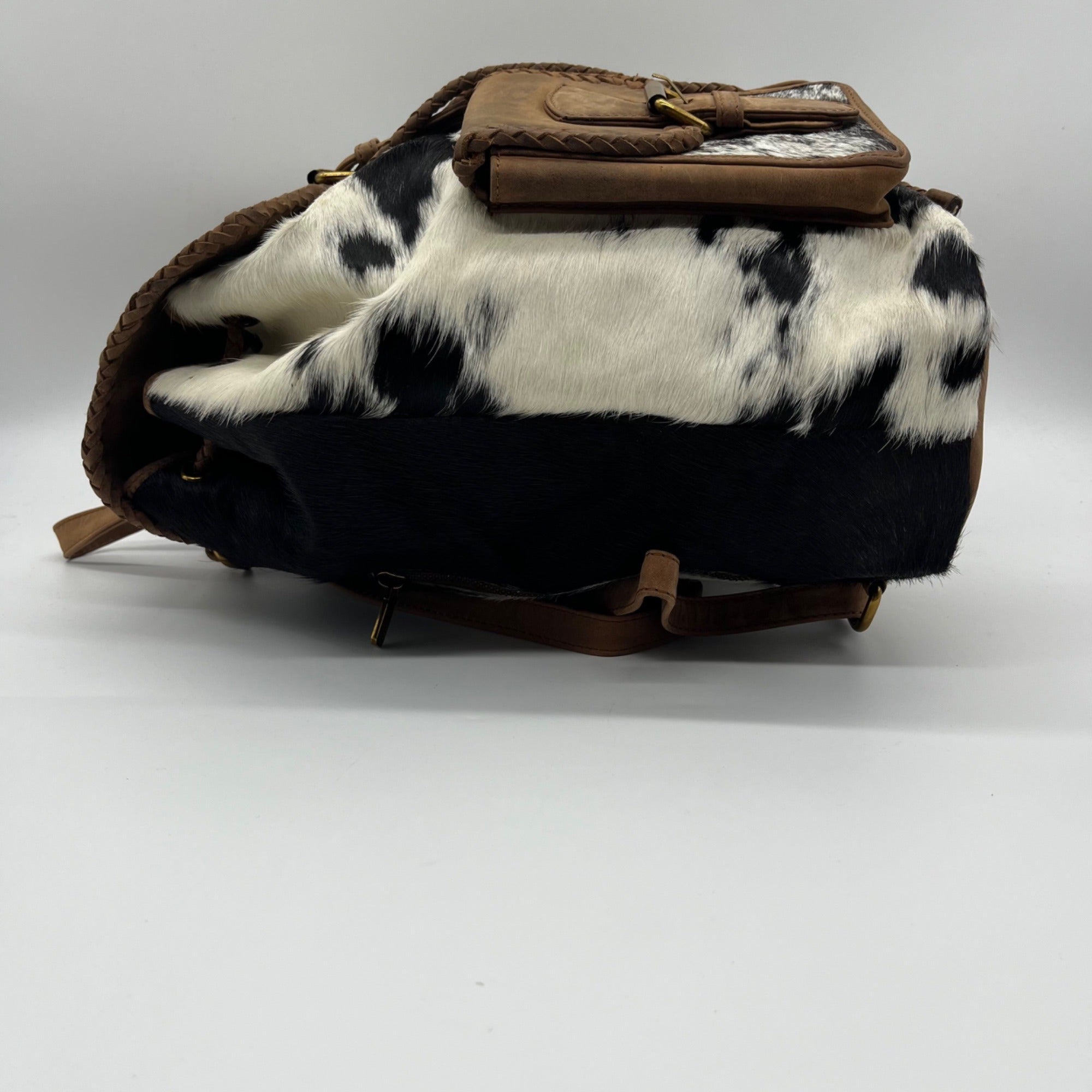 Loyal West Black &amp; White Cowhide Backpack