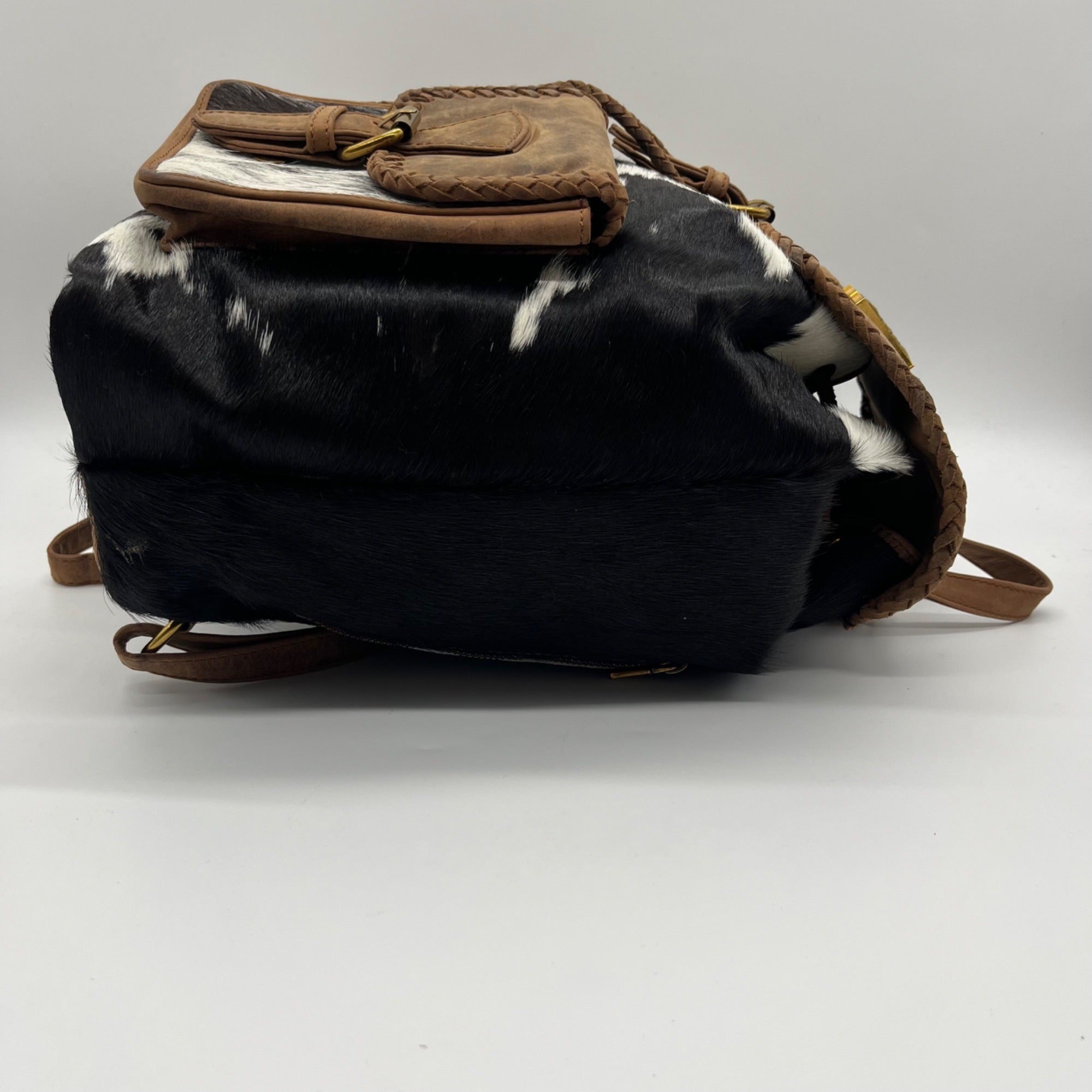 Loyal West Black &amp; White Cowhide Backpack